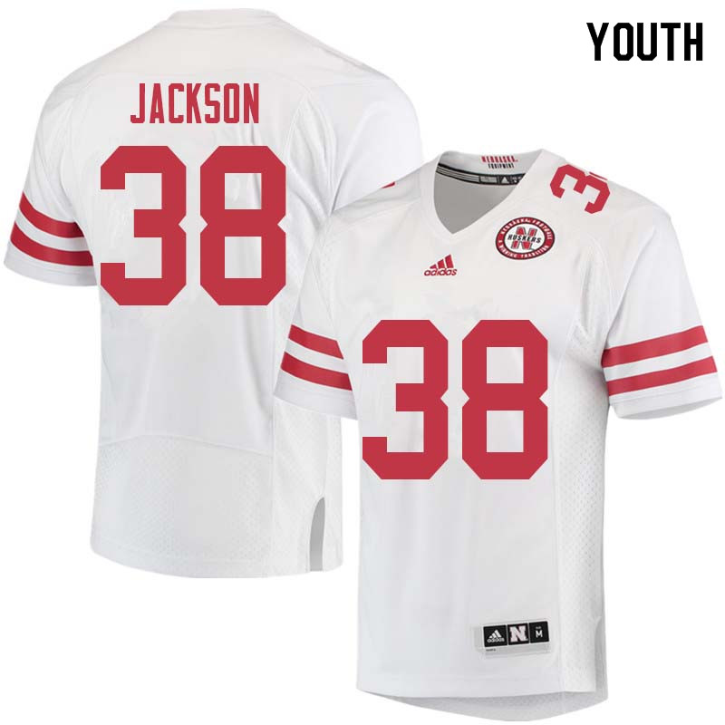 Youth #38 Damian Jackson Nebraska Cornhuskers College Football Jerseys Sale-White - Click Image to Close
